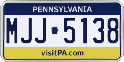 PA license plate MJJ5138