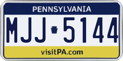PA license plate MJJ5144