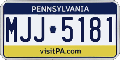 PA license plate MJJ5181