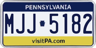 PA license plate MJJ5182