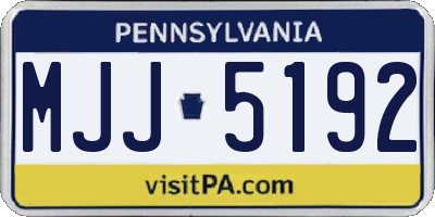 PA license plate MJJ5192