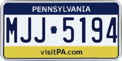 PA license plate MJJ5194