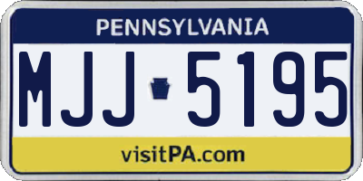 PA license plate MJJ5195