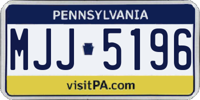 PA license plate MJJ5196