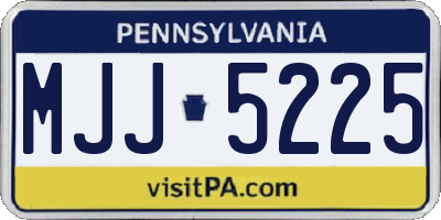 PA license plate MJJ5225