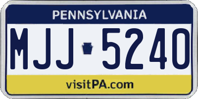 PA license plate MJJ5240