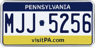 PA license plate MJJ5256