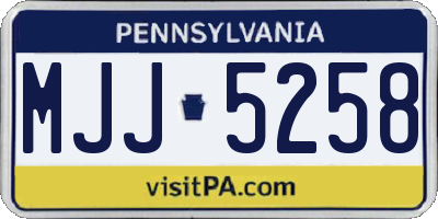 PA license plate MJJ5258