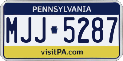 PA license plate MJJ5287
