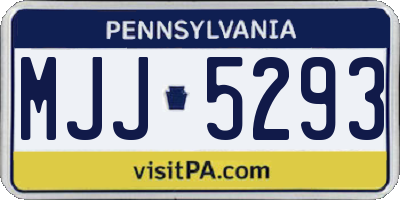 PA license plate MJJ5293