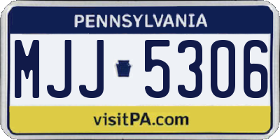 PA license plate MJJ5306