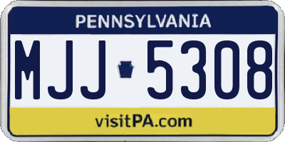 PA license plate MJJ5308
