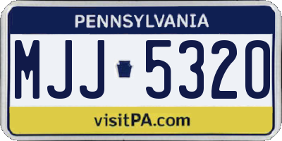 PA license plate MJJ5320