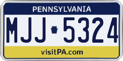 PA license plate MJJ5324