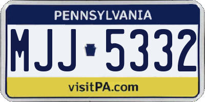 PA license plate MJJ5332