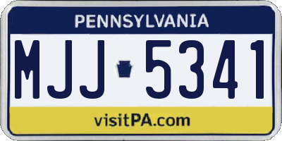PA license plate MJJ5341