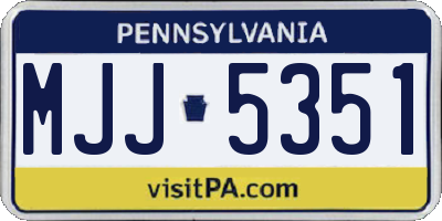 PA license plate MJJ5351