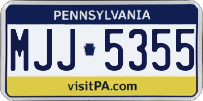 PA license plate MJJ5355
