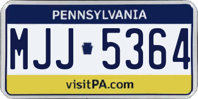 PA license plate MJJ5364