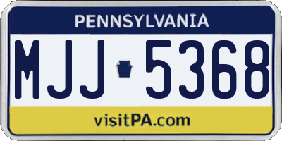 PA license plate MJJ5368