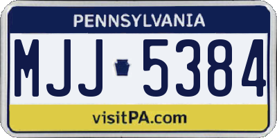 PA license plate MJJ5384