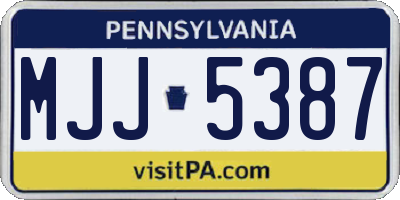 PA license plate MJJ5387
