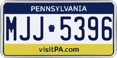 PA license plate MJJ5396