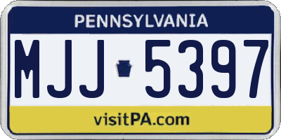 PA license plate MJJ5397