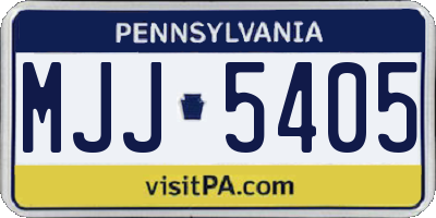 PA license plate MJJ5405