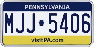 PA license plate MJJ5406