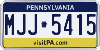 PA license plate MJJ5415