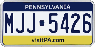 PA license plate MJJ5426