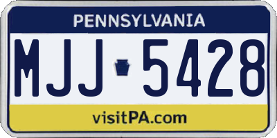 PA license plate MJJ5428