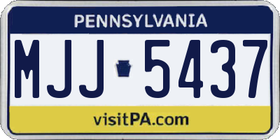 PA license plate MJJ5437
