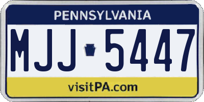 PA license plate MJJ5447