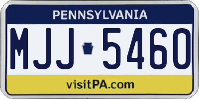 PA license plate MJJ5460