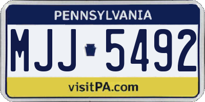 PA license plate MJJ5492