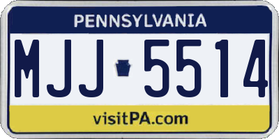 PA license plate MJJ5514