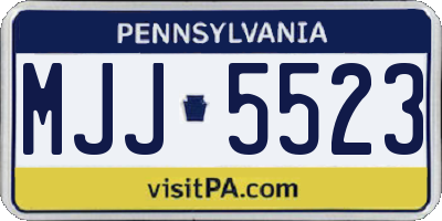 PA license plate MJJ5523