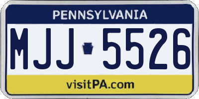 PA license plate MJJ5526