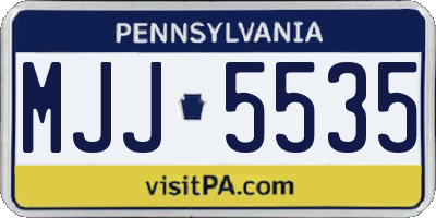 PA license plate MJJ5535