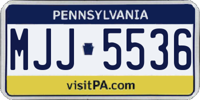 PA license plate MJJ5536