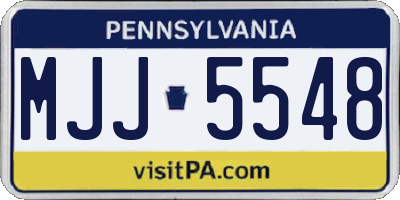 PA license plate MJJ5548