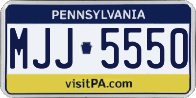PA license plate MJJ5550
