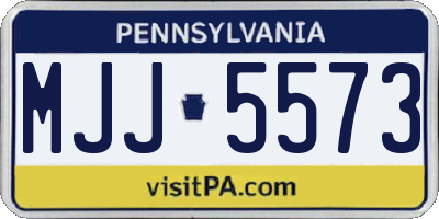 PA license plate MJJ5573