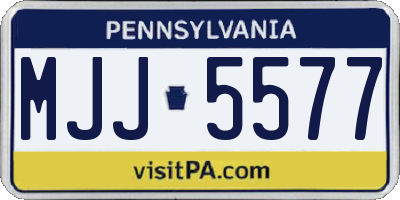 PA license plate MJJ5577