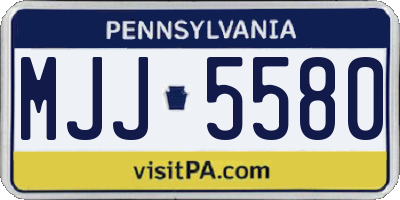 PA license plate MJJ5580
