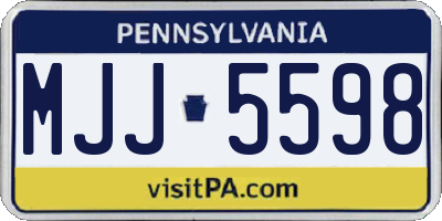 PA license plate MJJ5598