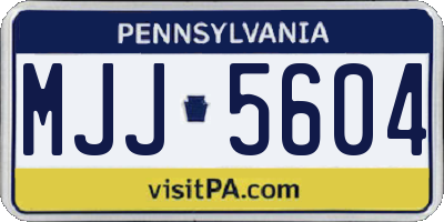 PA license plate MJJ5604