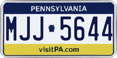 PA license plate MJJ5644